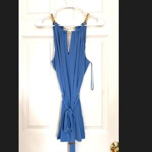 Michael Kors Wrap Tank Top with Halter Neck Chain
